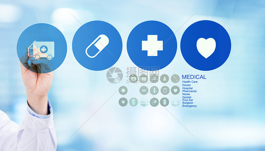 医学理念的医学博士手图片