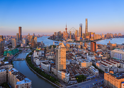 旅游开发上海城市建筑风光背景