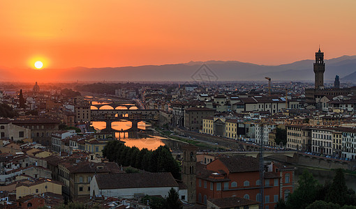 欧洲意大利城市全景日落图片
