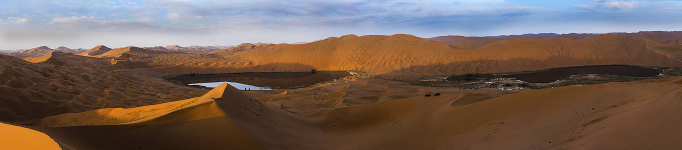湖秋巴丹吉林沙漠全景背景