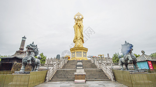 中式祈福圣地莲花山背景