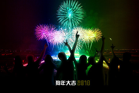 2018新年烟花欢庆背景背景图片