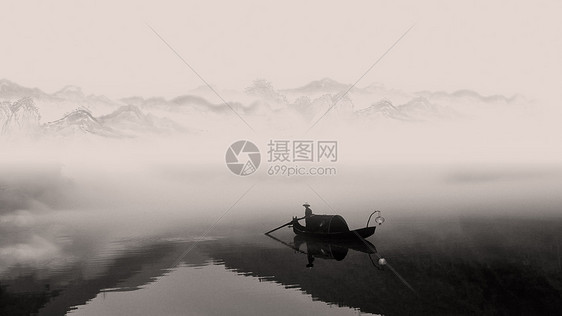充满中国风意境的小东江雾气图片