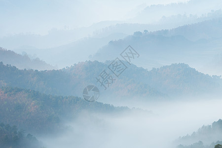 大美秋景延安晨雾背景