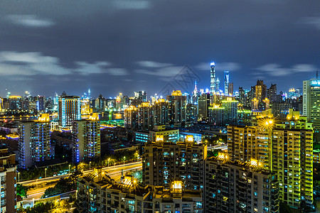 上海浦东新区夜景背景