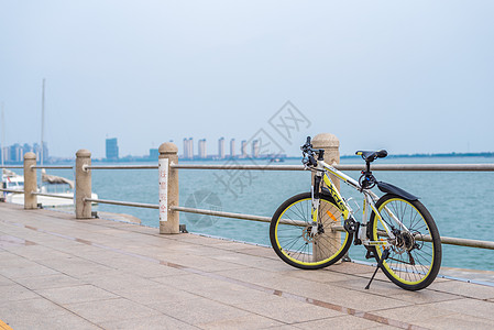 骑行图片青岛海滨免费公园唐岛湾骑行背景