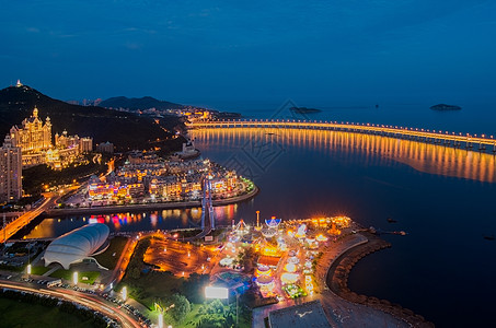 夜晚海大连星海夜景背景