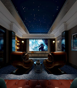 家庭影院现代风KTV室内设计效果图背景