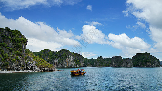 越南下龙湾世界自然遗产风景名胜高清图片
