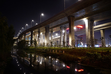 盐城立交桥夜景背景图片