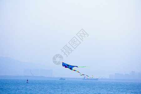 厦门海上放飞的风筝图片