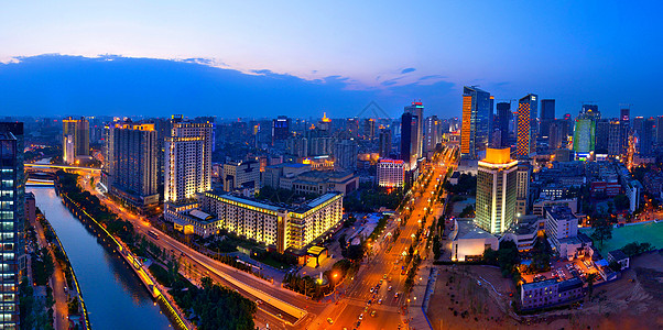 城市道路景观成都市人民南路全景图背景