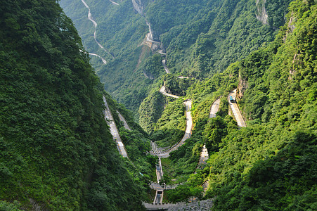 张家界天门山盘山公路背景图片