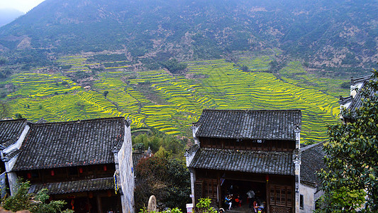 婺源县徽派建筑背景图片