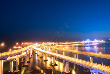 大桥路灯跨海大桥背景