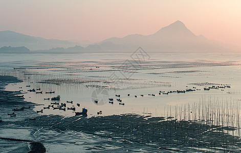 秋分水墨福建霞浦水墨般的美景背景