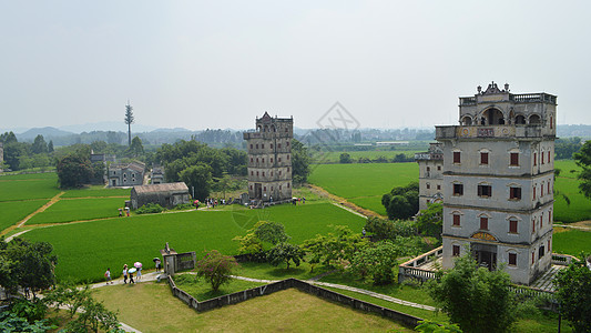 江门台山江门开平碉楼建筑群背景