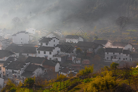 风景写意江西婺源石城背景