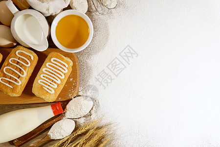 面包和食材健康燕麦面高清图片