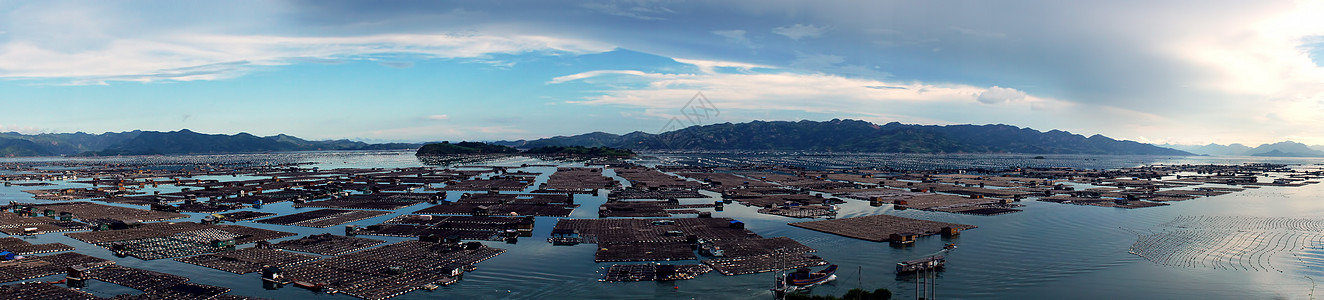 霞浦海上渔排风光背景图片