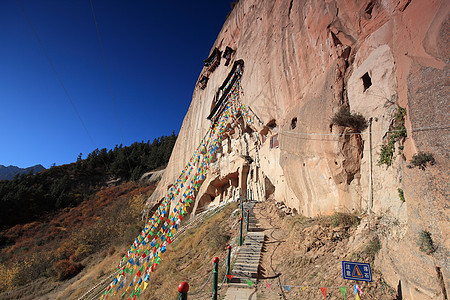 张掖马蹄寺马蹄寺风光背景