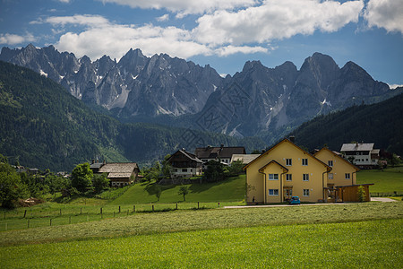 奥地利山谷奥地利山区乡村田园风光背景