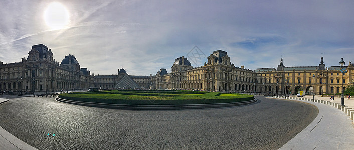 法国卢浮宫全景图背景图片
