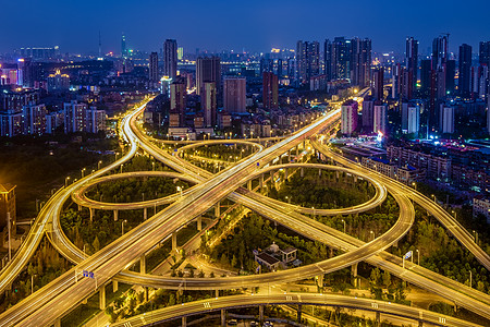 武汉城市夜景马鹦路立交背景