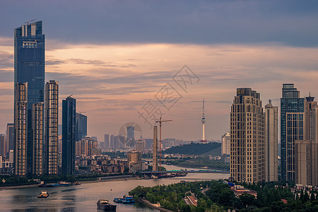 武汉城市风光汉江两岸背景图片