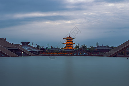 广富林公园木构塔式建筑高清图片