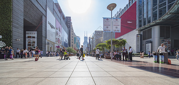 购物中心南京东路步行街背景