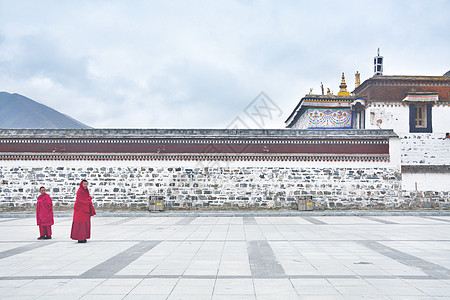 浅色地甘南拉卜楞寺喇嘛背景