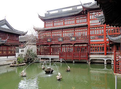 上海城隍庙一角背景图片