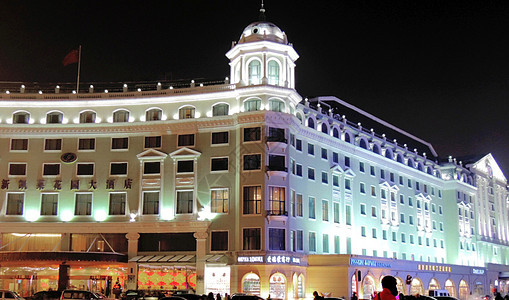 哈尔滨中央大街欧式建筑背景图片