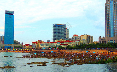 青岛海水浴场图片