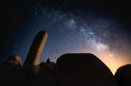 玉龙沙湖星空银河下的爱恋背景