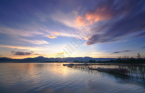 湿地景色滇池湖泊背景