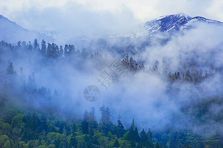 青海湖草原山云雾背景