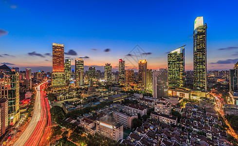 上海璀璨的夜景上海嘉里中心夜景图片