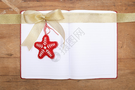 圣诞节环笔记本和圣诞装饰背景