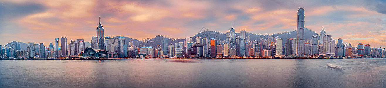 香港ipo香港维多利亚湾日出背景