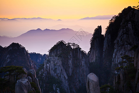 日出 山安徽黄山日出背景