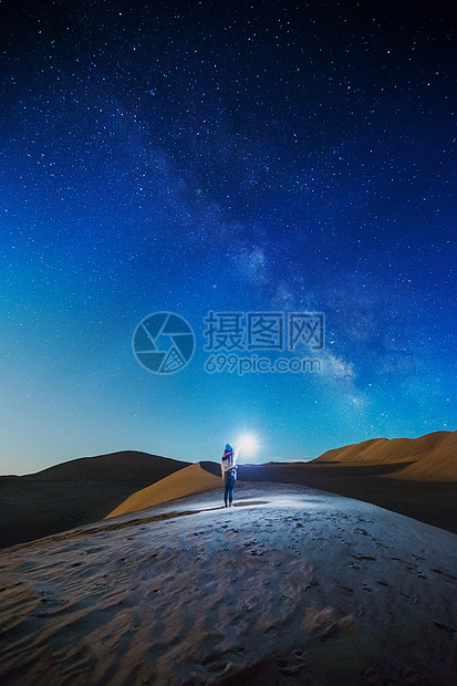 敦煌沙漠星空图片