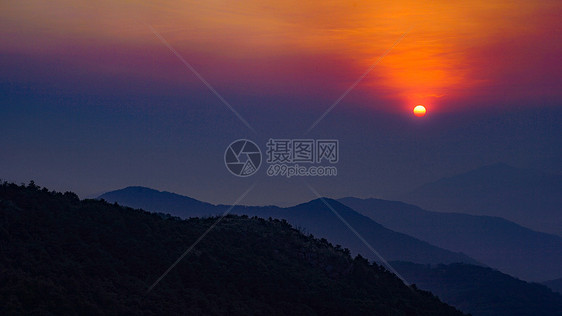 香港阳明山山顶夕阳图片