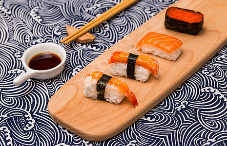 小卷寿司日本寿司美食背景