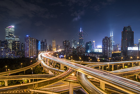 现代城市上海夜景图片