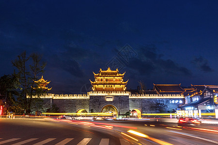 车舞台成都宣化门夜景背景