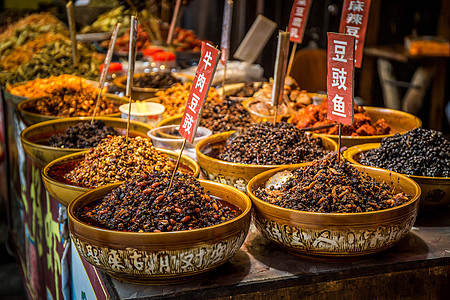 麻辣榨菜豆鼓背景