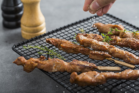 美食调料烤肉串背景