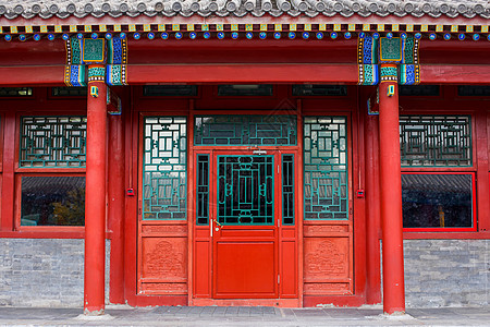 北京古建筑中国元素楼宇门高清图片